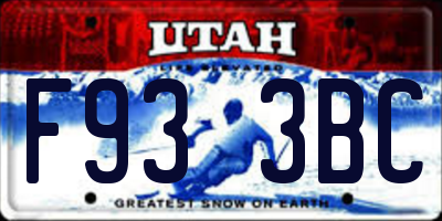 UT license plate F933BC