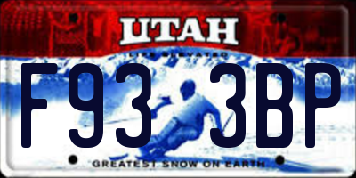 UT license plate F933BP