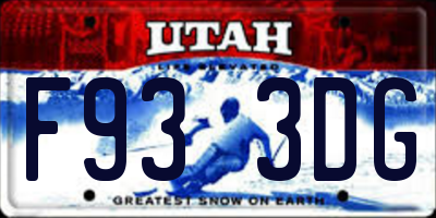 UT license plate F933DG