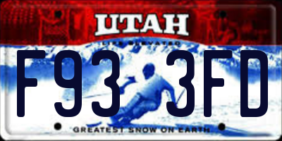 UT license plate F933FD