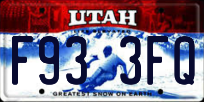 UT license plate F933FQ