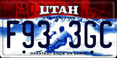 UT license plate F933GC