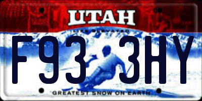 UT license plate F933HY