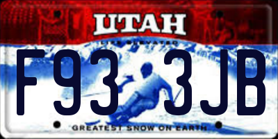UT license plate F933JB