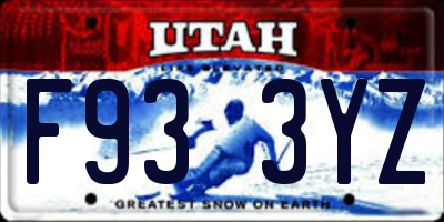 UT license plate F933YZ
