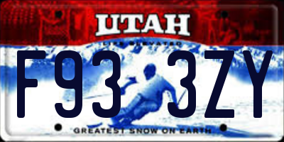 UT license plate F933ZY