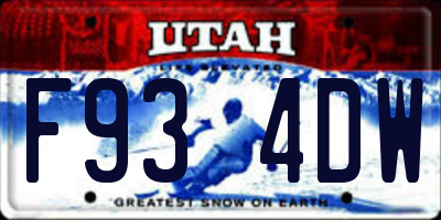 UT license plate F934DW