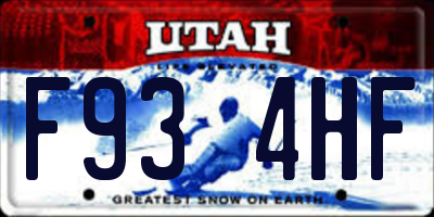 UT license plate F934HF