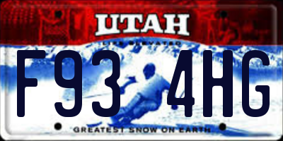 UT license plate F934HG