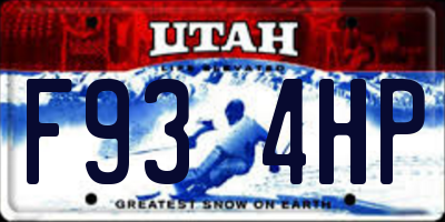UT license plate F934HP