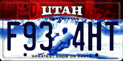 UT license plate F934HT