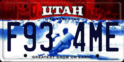 UT license plate F934ME