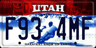 UT license plate F934MF