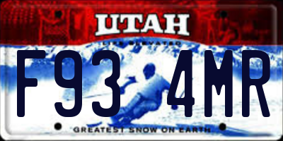 UT license plate F934MR