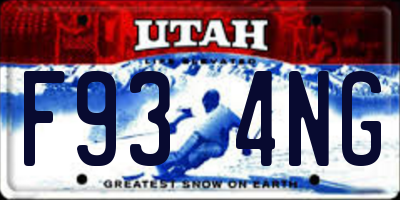 UT license plate F934NG