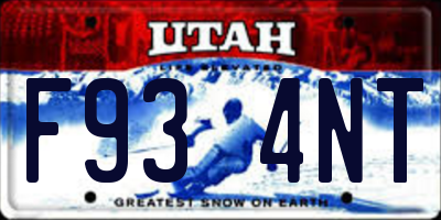 UT license plate F934NT