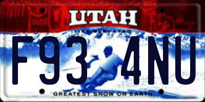 UT license plate F934NU