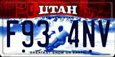 UT license plate F934NV