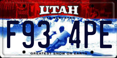 UT license plate F934PE