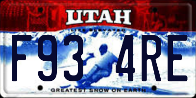 UT license plate F934RE