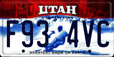 UT license plate F934VC