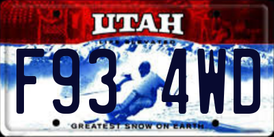 UT license plate F934WD