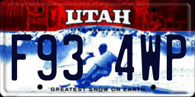 UT license plate F934WP