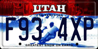 UT license plate F934XP