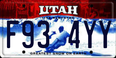 UT license plate F934YY
