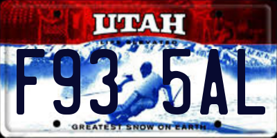 UT license plate F935AL