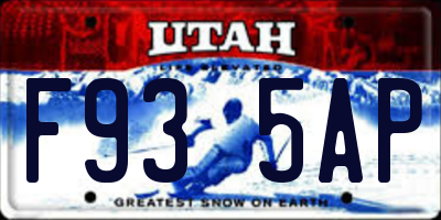 UT license plate F935AP