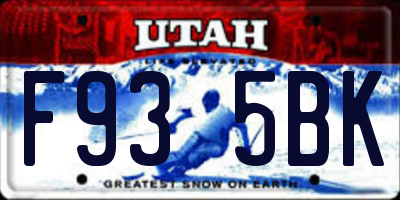 UT license plate F935BK