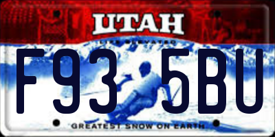 UT license plate F935BU