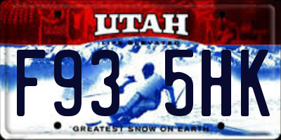UT license plate F935HK