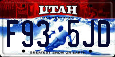 UT license plate F935JD