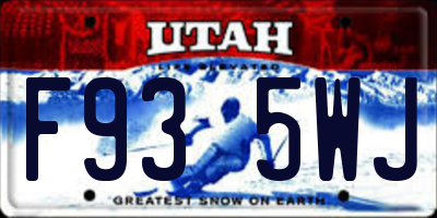 UT license plate F935WJ