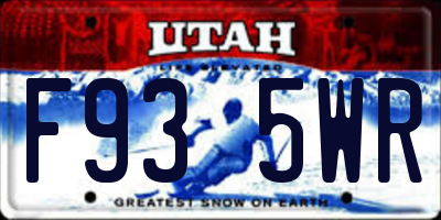 UT license plate F935WR