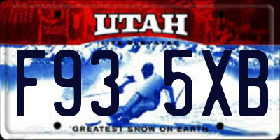 UT license plate F935XB