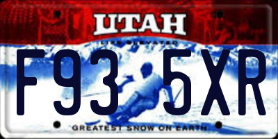 UT license plate F935XR