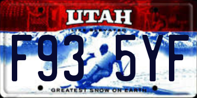 UT license plate F935YF
