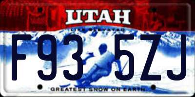 UT license plate F935ZJ
