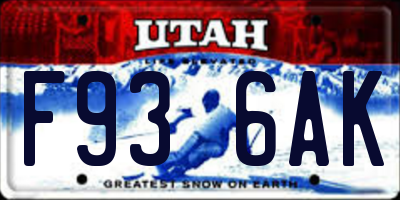UT license plate F936AK