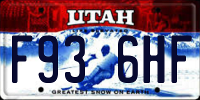 UT license plate F936HF