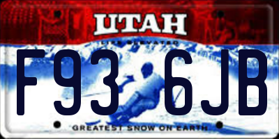 UT license plate F936JB