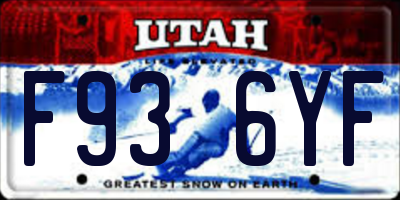 UT license plate F936YF