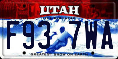 UT license plate F937WA