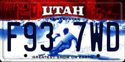 UT license plate F937WD