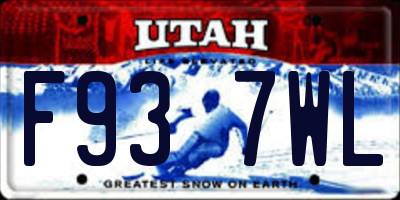 UT license plate F937WL