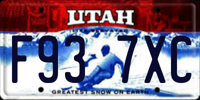 UT license plate F937XC