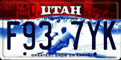 UT license plate F937YK